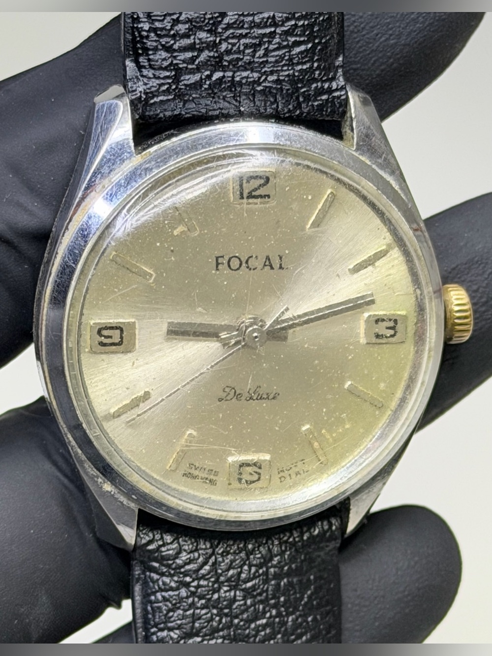 Focal De Luxe BFG-866 Mechanical Silver-Tone 1960’s Vintage Men’s 36mm Watch